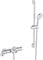 MORADO Mitigeur Baignoire avec Douchette et Flexible de Douche (150mm),Mitigeur Baignoire Thermostatique,Ensemble de Douche,Barre de Douche de 700mm,Chromé