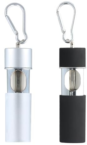 Shengxi 2 Piezas Cenicero Portatil, Mini Cenicero con Tapa y Llavero Cenicero de Bolsillo Cenicero Playa Cenicero Exterior Antiolores Cenicero para Uso en Exteriores (Negro+Plata)