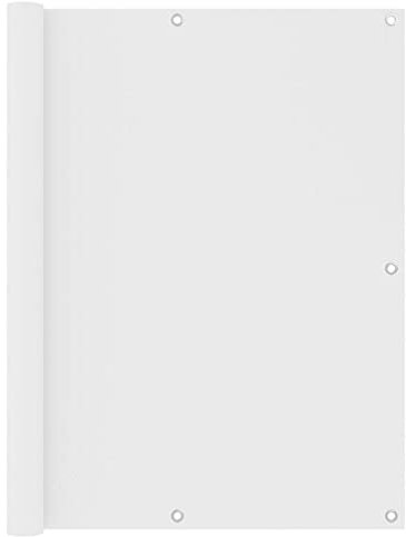 CFODOJ Home & Garden Artikel Balcony Paravent weiß 120x400cm Oxford Gewebe