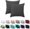 Nesture Kissenbezug 80 x 80 2er Set - kopfkissenbezug 80x80 cm Anthrazit, 100% Mikrofaser kissenbezüge mit Reißverschluss, Weich und Bügelfrei