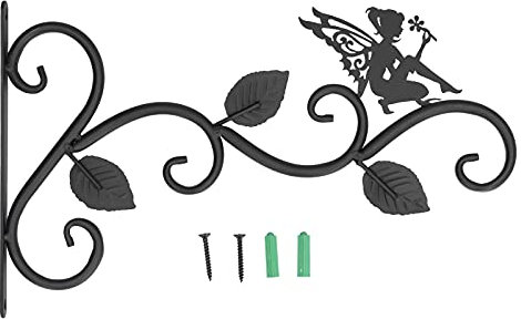 OKOVO Hängepflanzen-Halterung, Eisen-Pflanzenaufhänger, Wandhaken, Hängepflanzen-Halterung, geschmiedet, für Garten, Rasen, leichte Blumentöpfe, Vogelhäuschen, für Wohnzimmer, Balkon