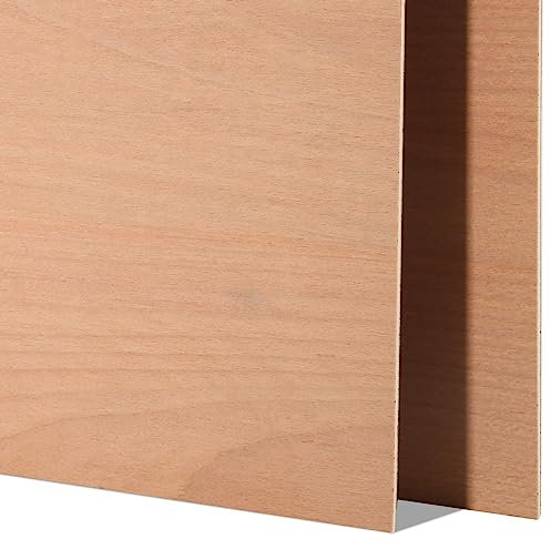 6 piezas de madera contrachapada de haya roja de 1/8 x 12 x 12 pulgadas, madera contrachapada de 3 capas, madera sin acabar, para manualidades, pintura, grabado y corte CNC