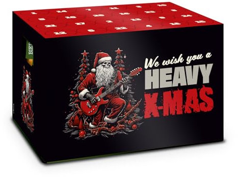 itenga Adventskalender Aufsatz für Bierkasten Männer Adventskalender Stülper - zum Selber Befüllen Bieradventskalender (We wish you a Heavy X-Mas)