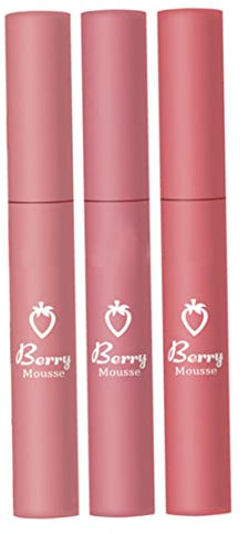 Matte Lippenstift-Set Nicht-Stick-Tasse Erdbeermatte Lipstick langlebiger Lipgloss 3pcs Style 3