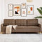 Willood 3-Sitzer-Sofa Couch für Wohnzimmer, Polstersofa mit Metallgestell, Loungesofa Zweisitzer Wohnzimmersofa Wohnzimmermöbel Braun 210 cm Stoff