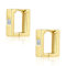ALEXCRAFT Gold Ohrringe Eckige Creolen, 14K Vergoldete Ohrring Rechteckige Kleine Creolen mit Zirkonia Leichte Breit Dick Klobige Creole Eckig Klein Golden Huggie Chunky-Ohrringe