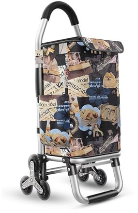 ZHANGshouf Carrello della Spesa con 6 Ruote per Salire Le Scale, capacità 36 Litri e Borsa Oxford per la Spesa Alimentare