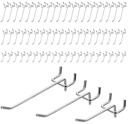 Heozhuyi 60 PzGanci per Pannelli Forati, 15cm/10cm/5cm Ganci per Pannello Forato Portautensili, Ganci Pannello Forato, Gancio per Pannelli a Parete Garage cucina bagno accessori fai da te