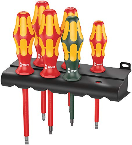 Wera, 160 i/168 i/6 Serie giravite Kraftform Plus serie 100 + supporto, 6 pezzi