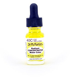 Dr. Ph. Martin's Radiant Concentrated Water Color (40C) Watercolor Bottle, 0.5 oz, Ice Yellow, 1 Bottle