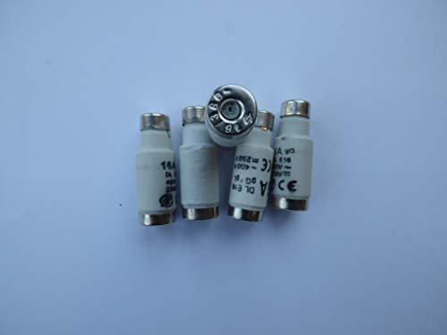 5x DL-Sicherung E16, Keramik 16A, Plattenbau