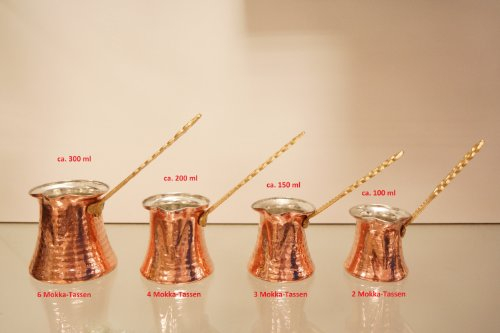Mokkakanne Topkapi ca. 200 ml (ungefähr 4 Mokkatassen)/ Mokkakännchen/Cezve/Dzhesva/handgearbeitet (geklopft) aus Kupfer