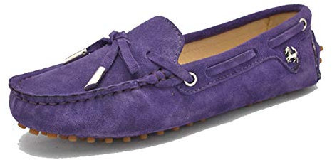 MINITOO Scarpe Mocassino Donna Casuale Scarpe Flats YB9602 Viola Chiaro EU 39