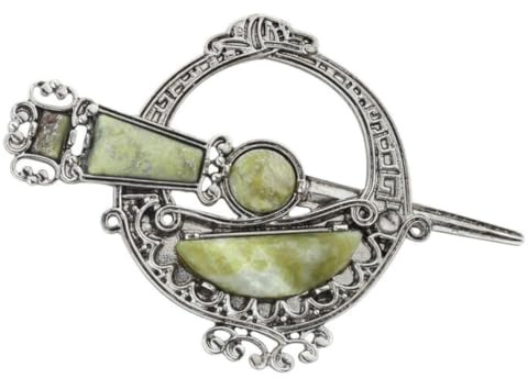 Tara-Brosche aus Connemara-Marmor mit horizontaler Spange