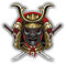 Samurai Mask Katana Hochwertigen Auto-Autoaufkleber 12 x 12 cm