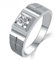 Herren Einzigartig echt natürlich Diamant 14K (585) Weißgold Hochzeit Verlobungsringe mode Band Ring