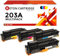 4 Original Reton Toner kompatibel zu HP 203A CF540A CF541A CF542A CF543A (1 Schwarz, 1 Cyan, 1 Magenta, 1 Gelb) für HP Color Laserjet Pro M254dw, M254nw, MFP M280nw, MFP M281fdw, MFP M281fdn Drucker