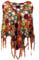 GURU SHOP Häkelstola, Hippie Blümchen Häkelschal, Dreieckstuch - Rostorange, Herren/Damen, Baumwolle