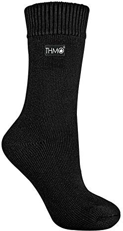 THMO - 1 Pair Ladies Thick Winter Soft Top Thermal Socks (4-8 uk, 25 Black)