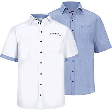 Jan Vanderstorm Homme Lot De 2 Chemises Evin Bleu, XL - 43/44