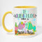 FUNNY CUP Taza Te Quiero Mucho como la Trucha al Trucho. Taza de Regalo de Amor. Día de San valentín. Enamorados (Amarillo)