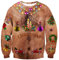 ALISISTER Hässliche Weihnachtspullover für Herren Männliche Neuheit Brust Haar Muster Hip Hop Ugly Christmas Jumper Sweater Holiday Festival Pulli Sweatshirt L