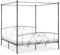 vidaXL Himmelbett Bett Bettgestell Doppelbett Metallbett Bettrahmen Lattenrost Schlafzimmerbett Schlafzimmermöbel Ehebett Grau 180x200cm