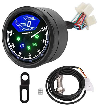 Motorrad Tacho Digital Wasserdicht Kilometerzähler 12V Geschwindigkeitsmesser Multifunktionsanzeige Wasserdichte Anti Vibration Digital Lcd