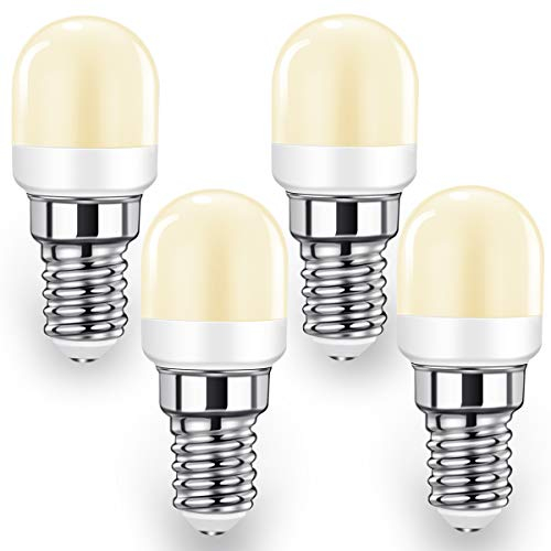 Lampe E14 LED Ampoule pour Réfrigérateur, 2W SES Lampe (équivalent 20W-25W), 140LM, Blanc Chaud-2700K, utilisé pour le réfrigérateur, la hotte, la veilleuse et la machine à coudre, Lot de 4