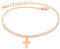 Stella-Jewellery Damen Armband 585er Rotgold Zirkonia Kreuz Anhänger