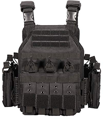 Myste - Herren Modulare Leichte Taktische Weste, Plattenträger Molle Militär Armee Weste für Paintball Airsoft Swat CS Spiel Outdoor Training - Schwarz