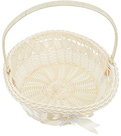 BESPORTBLE Blumenkorb Hochzeit Kunststoff Gewebter Korb Blumenmädchen Korb Große Größe Obstkorb Brotkorb Eierkorb Geschenkkörbe Geflochtener Aufbewahrungskorb Zimmer Küche Bad Party Garten