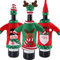 NAY Nalakey Weihnachten Weinflasche Abdeckung Weihnachtsmann Schneemann und Rentier Flaschen Kleidung Mini Nikolausmützen Weihnachtskleid Weinflaschen Taschen (3pcs)