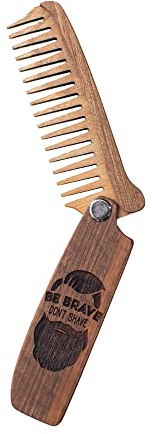 Enjoy The Wood ETW-003 Bartkamm aus Holz BE BRAVE (Walnuss), 98 x 36 x 11 cm