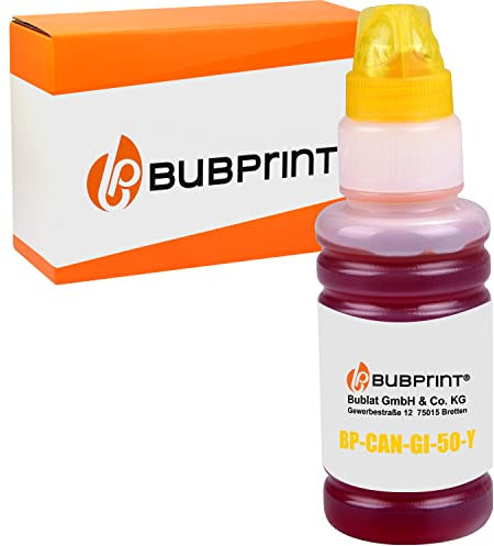 Bubprint Tintenflasche kompatibel als Ersatz für Canon GI-50 Y GI50 GI 50 für Pixma G5050 G6050 G7040 G7050 Gelb