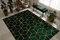 rugsx Exklusiv Emerald Teppich Glamour – Stilvoll, Geometrisches Würfel Design Flaschengrün/Gold 200x290 cm Modern Teppich für Wohnzimmer