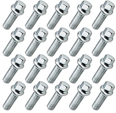 20x Bullone per Ruota M15x1,25 x 35 mm con sede sferica - 17 mm Lunghezza Selezionabile Compatibile con Mercedes GLE GLS