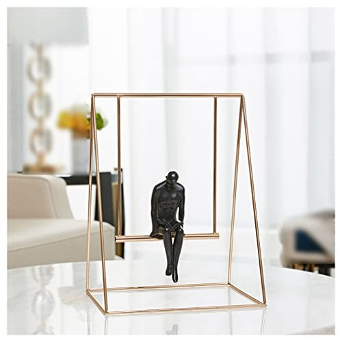 Skulptur Deko Modern Gold, Statuen Für Wohnkultur Abstrakt, Harz Frauen, Die Ein Buch Lesen Skulptur Knick Knacks Für Regale, TV-Ständer Dekor Für Wohnzimmer Schlafzimmer Büro, Geschenke Für Männer