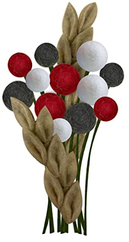 your castle Blumenstrauß aus 12 handgearbeiteten künstlichen Filzblumen & 2 Ästen, fairer Handel, nachhaltige Deko, realistische Kunstblumen, Filz-Floristik, Stoffblumen, Filzblumen-Set, Amata