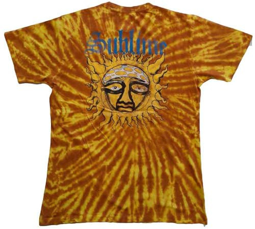 Sublime T Shirt Sun Face Band Logo Official Unisex Tie Dye Orange