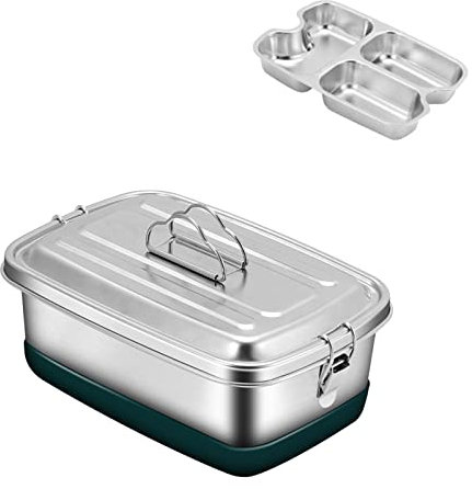 maxant 2000 ml EdelstahlLunchbox, Verbrühungsschutz, Silikon, auslaufsicher, doppellagig, Edelstahl, Thermobehälter für heiße Lebensmittel, versiegelter Behälter, spülmaschinenfest, BPAfrei (3