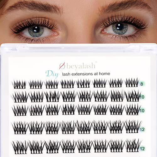 Obeyalash Faux Cils Cluster Cils Reutilisable DIY Cils Individuels Soft 8-14Mix Faux Cils Naturel Lightweight Faux Cils Extension 56pcs (Mix 8-14mix C Curl Natural-Violet)