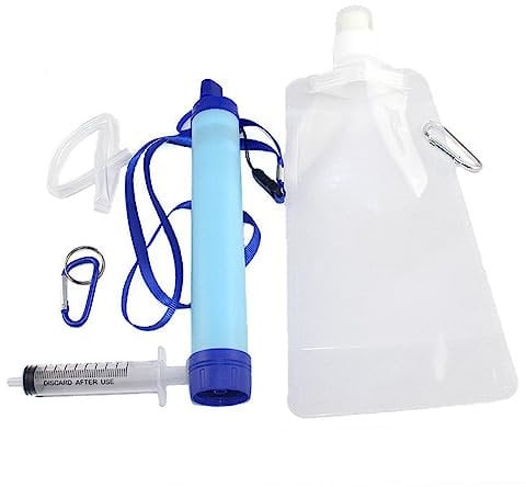 aspiration de purification d,HUIOP Protections environnementales portables Filtre à eau Camping Randonnée Purificateur d'eau Nettoyeur d'eau Ultrafiltration Sauvetage Purification de l'eau extérieure