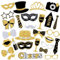 30 Foto Requisiten,Fotobox Accessoires,Party Foto Booth Requisiten Dekoration für Hochzeit,Weihnachten,Tischdeko Geburtstag Disco,Karneval, Silvester Deko,Party Dekoration Zubehör,Party Gadgets