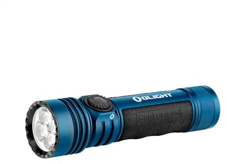 OLIGHT Seeker 4 Pro LED-Taschenlampe, 260 m Reichweite, 4600 lm und 16895 CD (Blau CW)