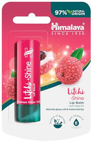 Himalaya Litchi Shine Lip Balm pour des lèvres brillantes, douces et souples, riche en vitamine E et en antioxydants, 4,5g