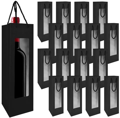 Nizirioo Wein-Geschenktüte Weinflaschenbeutel aus papier 20 Stück Geschenktüten für Wein Flaschentüten Geschenktüte mit Griff Wein-Organizer für Party Hochzeit geschenktüten Flaschen
