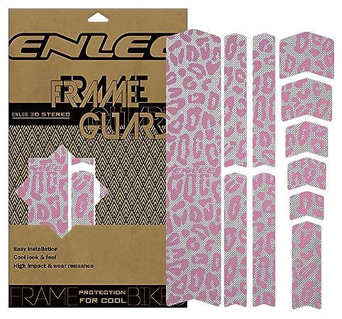 Muloo Enhanced Protective Chain Stay Pad Bike Chainstay Protector Bicycles Chains Frame Guards for Mountain Bike BMX Road Bike, Pink Leopard Print