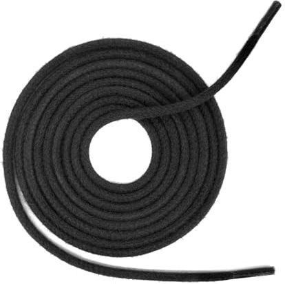 UamGlsob 5/32(4mm) Kevlar Aramid Fibers Round Work Boot Laces,Unbreakable Heavy Duty Shoelaces Replacement Strings For Steel Toe Shoes Firefighting Logging Welder Boots (Black, 54/140cm)