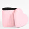 OHS Hearts Ottoman Storage Box Faux Leather, Foldable Round Storage Ottoman with Lid Space Saving Organising Blanket Box Storage for Bedroom Living Room Bathroom, Pink